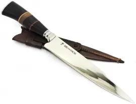Faca Ga�cha Forjada A�o 420c Bainha Couro - 8 pol.